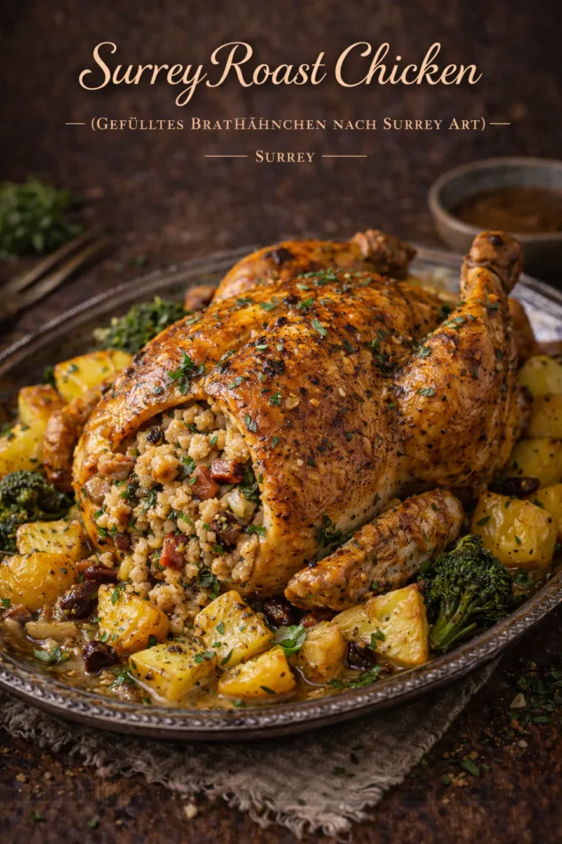 Surrey Roast Chicken Gefuelltes Brathaehnchen Nach Surrey Art