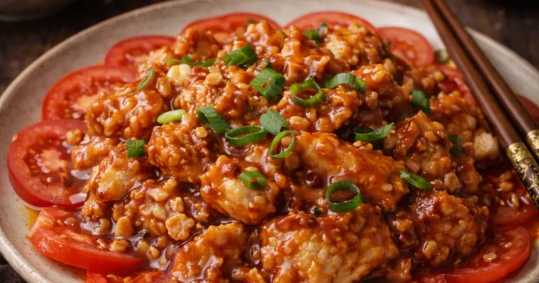 Tieba ziji (Süßsaures Hühnerfleisch mit Tomatensauce)