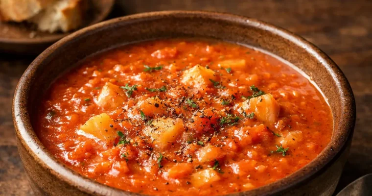 Tomatensuppe mit Kartoffeln