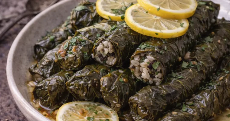 Vegetarisch gefüllte Weinblätter