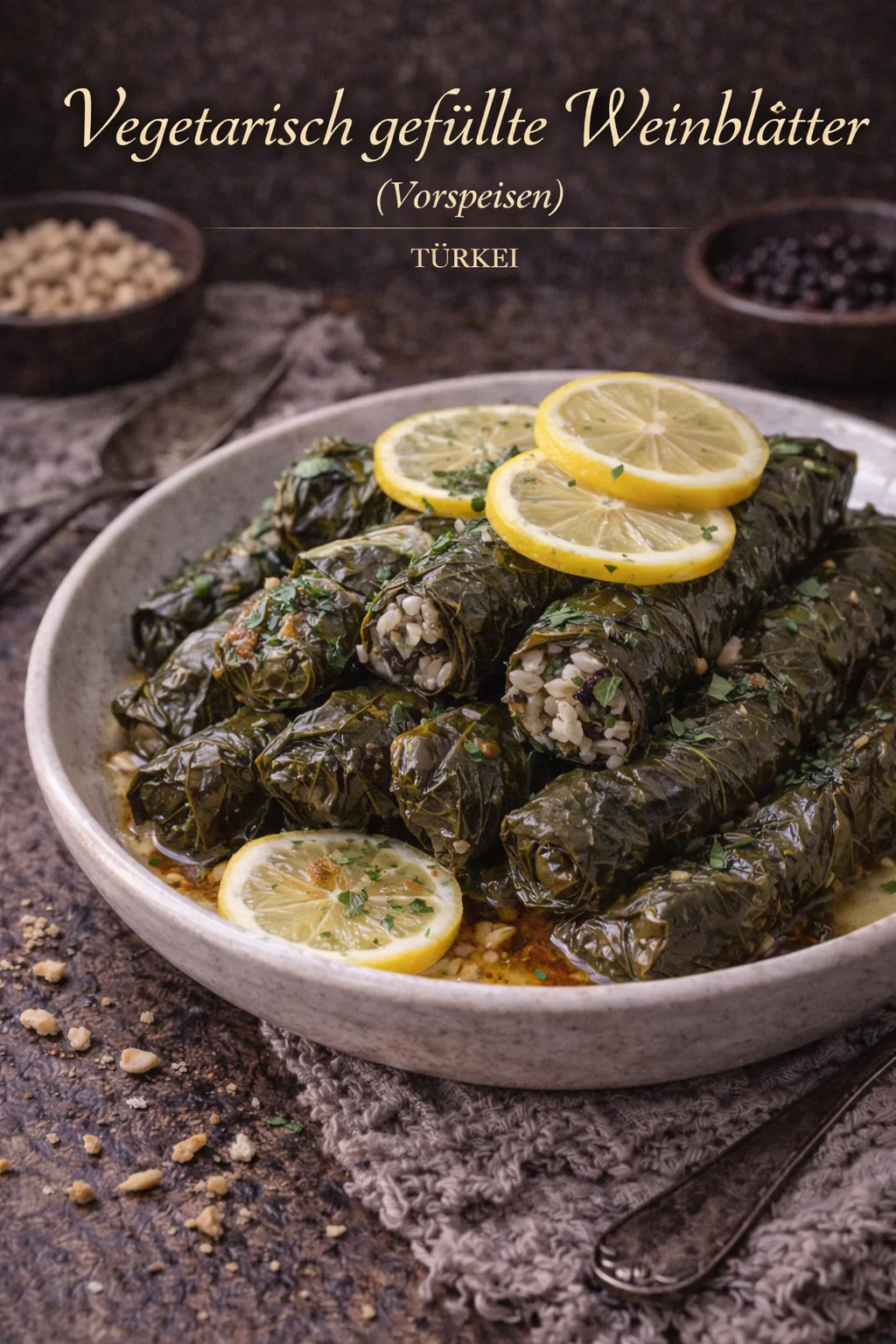 Vegetarisch gefüllte Weinblätter