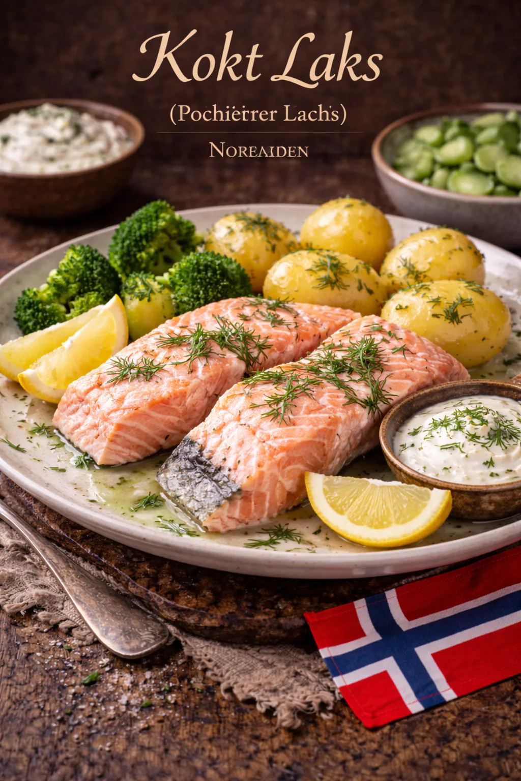Kokt Laks (Pochierter Lachs)