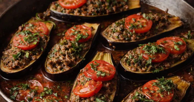 Badymzhan Dolmasy (Gefüllte Auberginen)