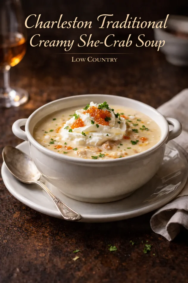 Charleston Traditional Creamy She Crab Soup Cremige Krabbensuppe