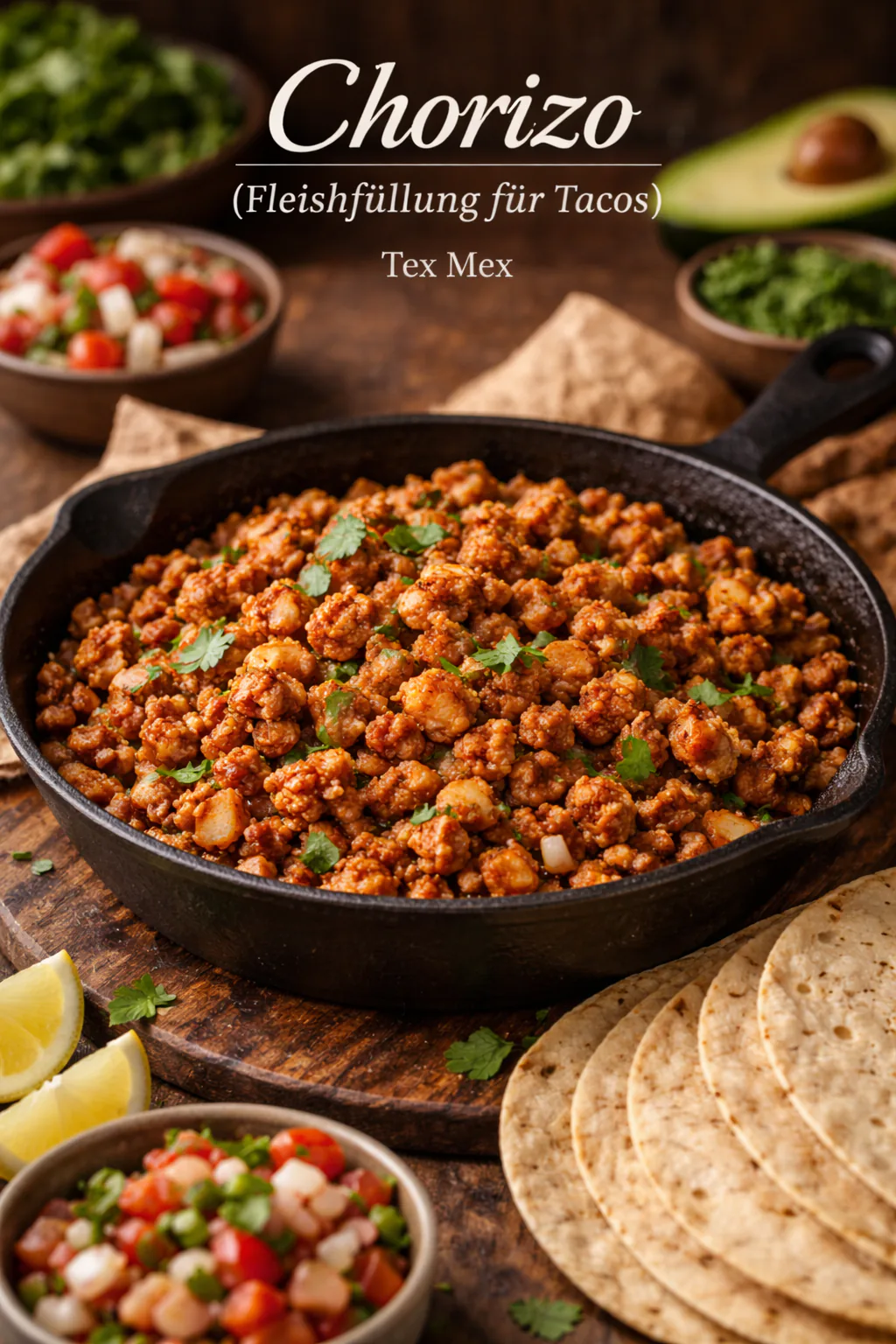 Chorizo (Fleischfüllung für Tacos)