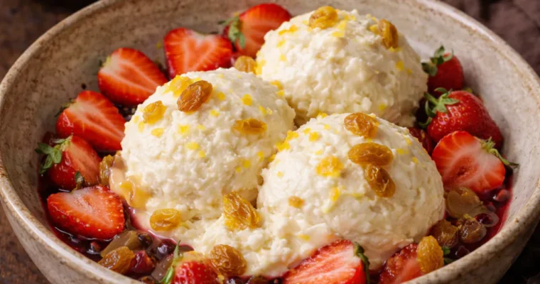 Gelato di ricotta (Ricotta-Eis mit Rum)