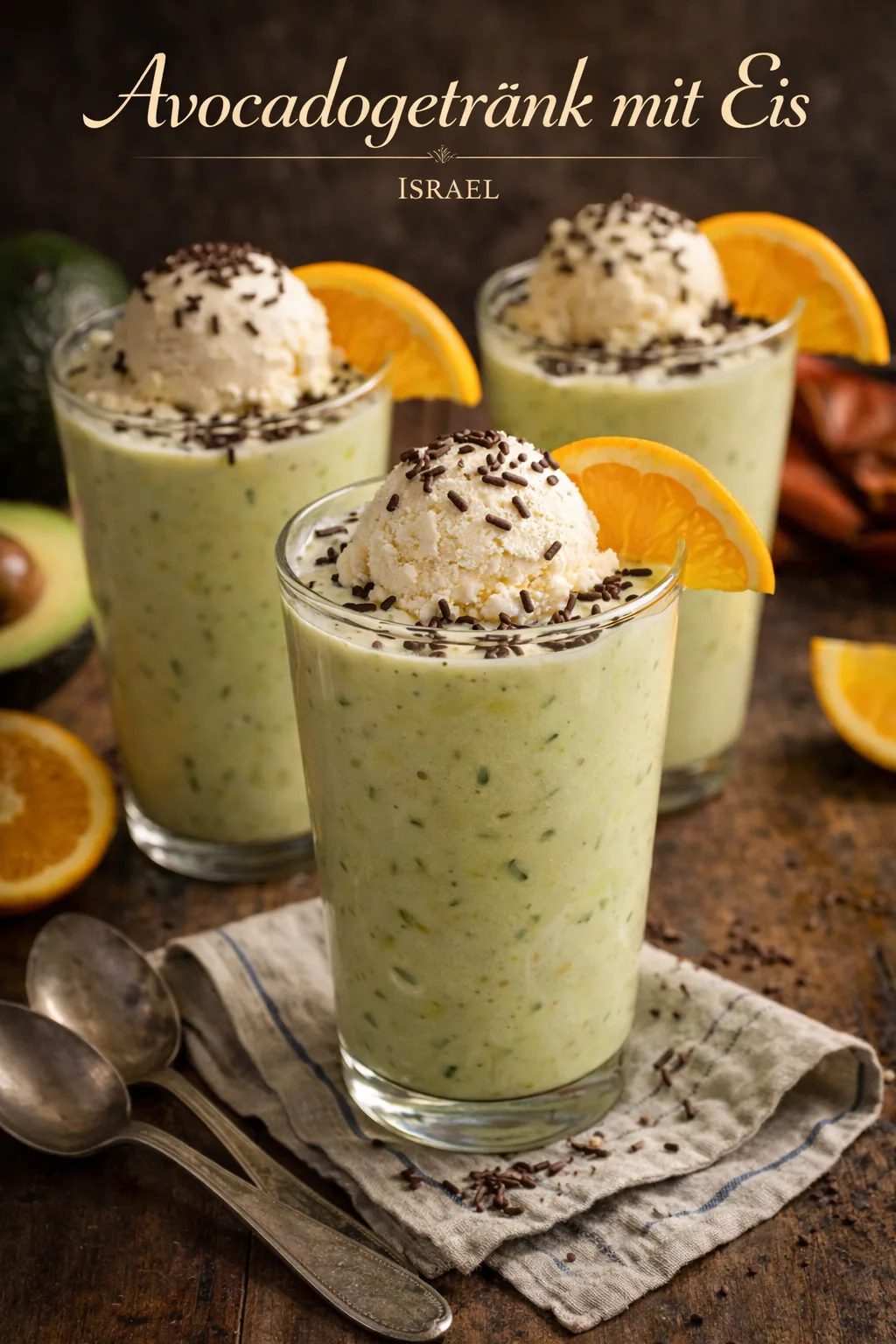 Avocadogetränk mit Eis
