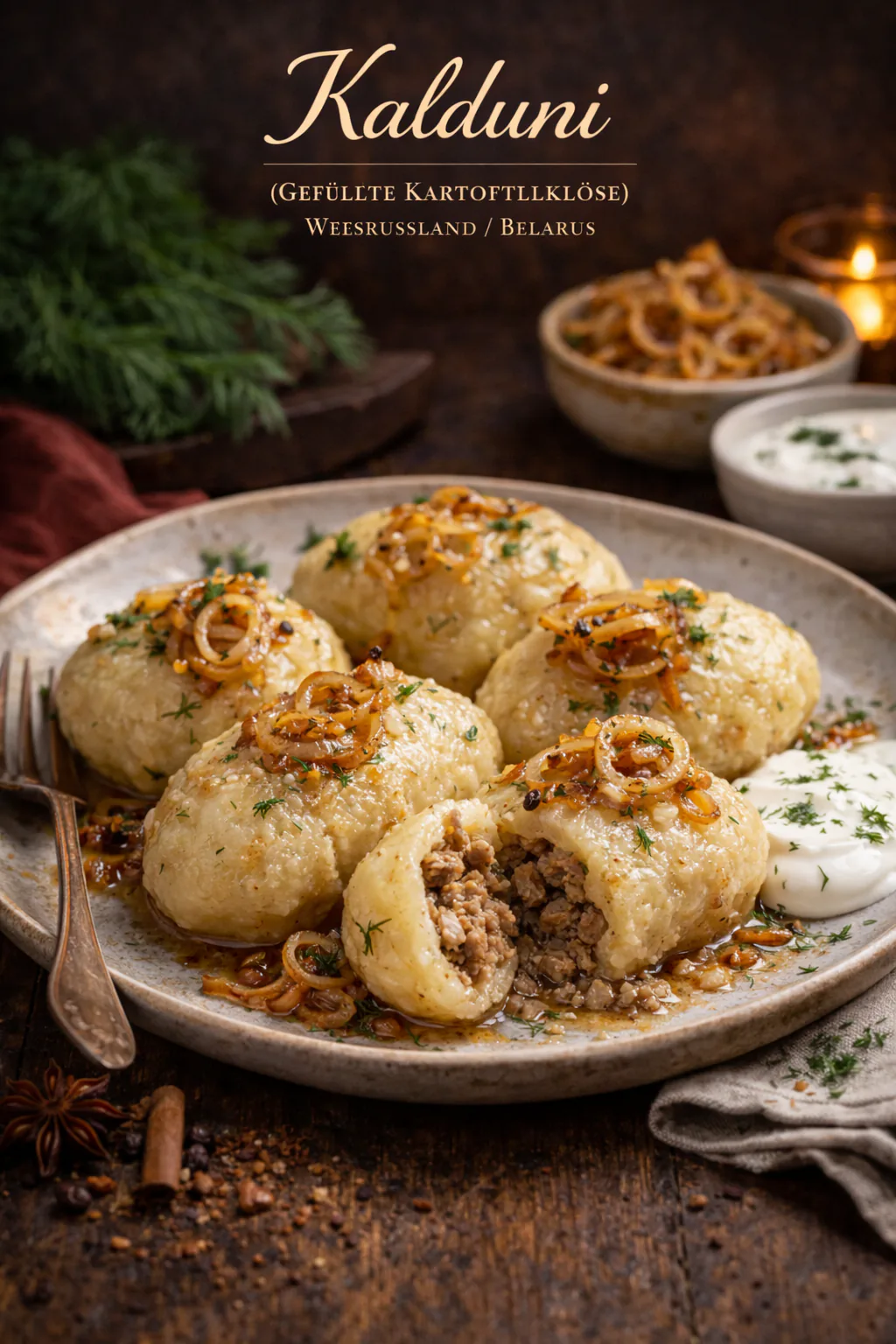 Kalduni (Gefüllte Kartoffelklöße)