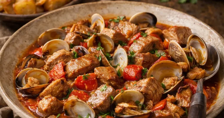 Lombo de Porco à Alentejana (Schweinelende nach Art des Alentejo)