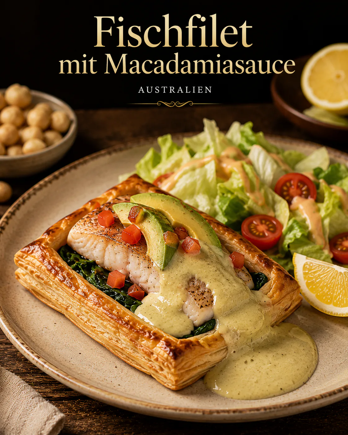 Fischfilet mit Macadamiasauce