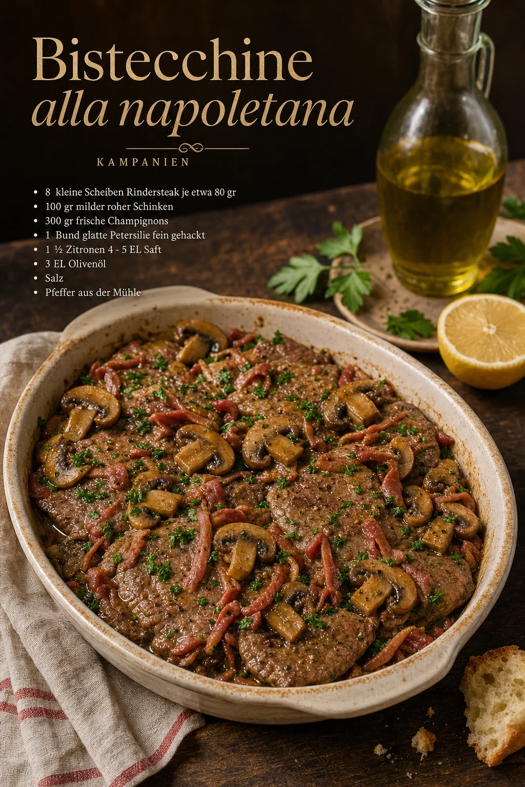 Bistecchine alla napoletana (Geschmorte Rindersteaks)