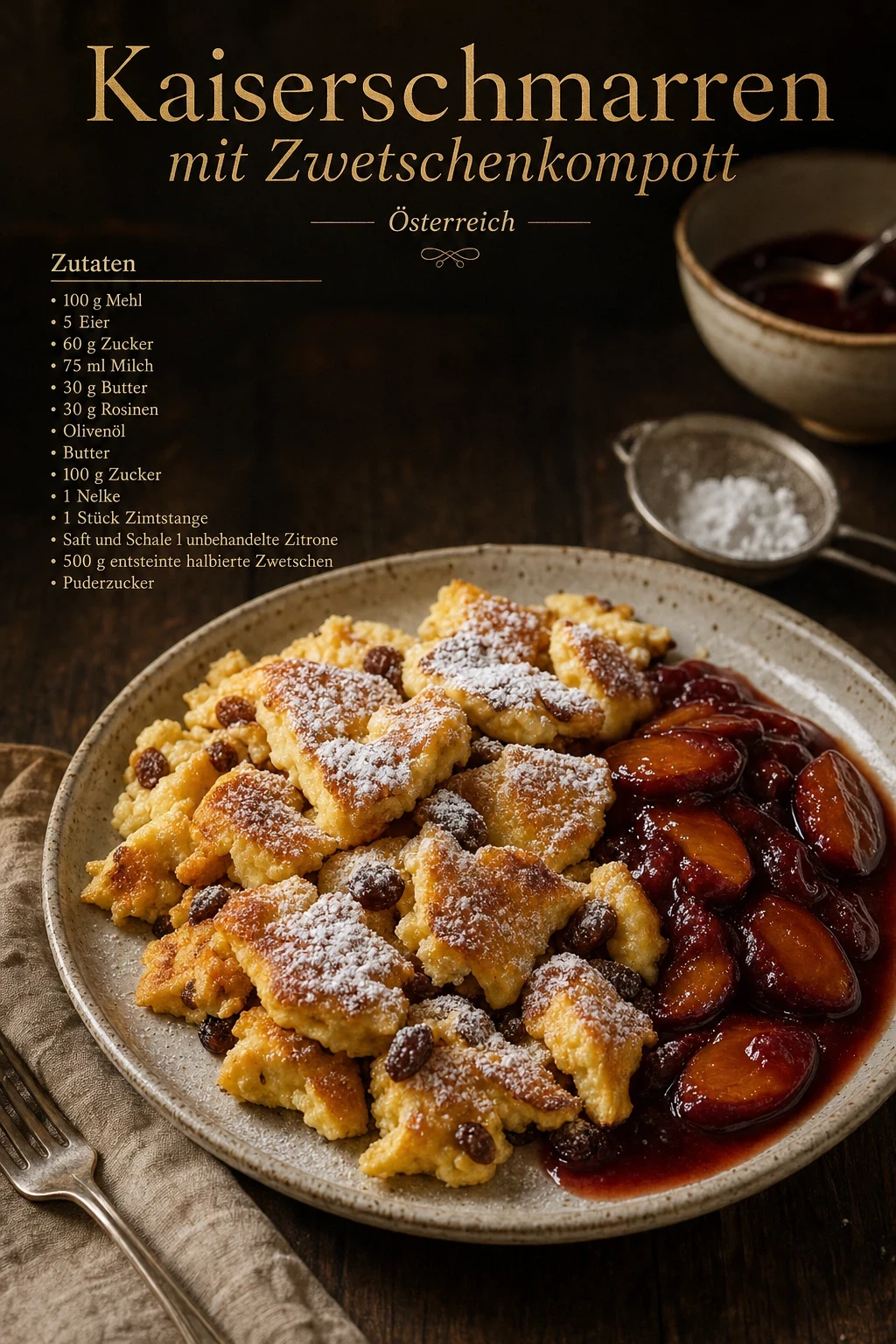 Kaiserschmarren mit Zwetschenkompott