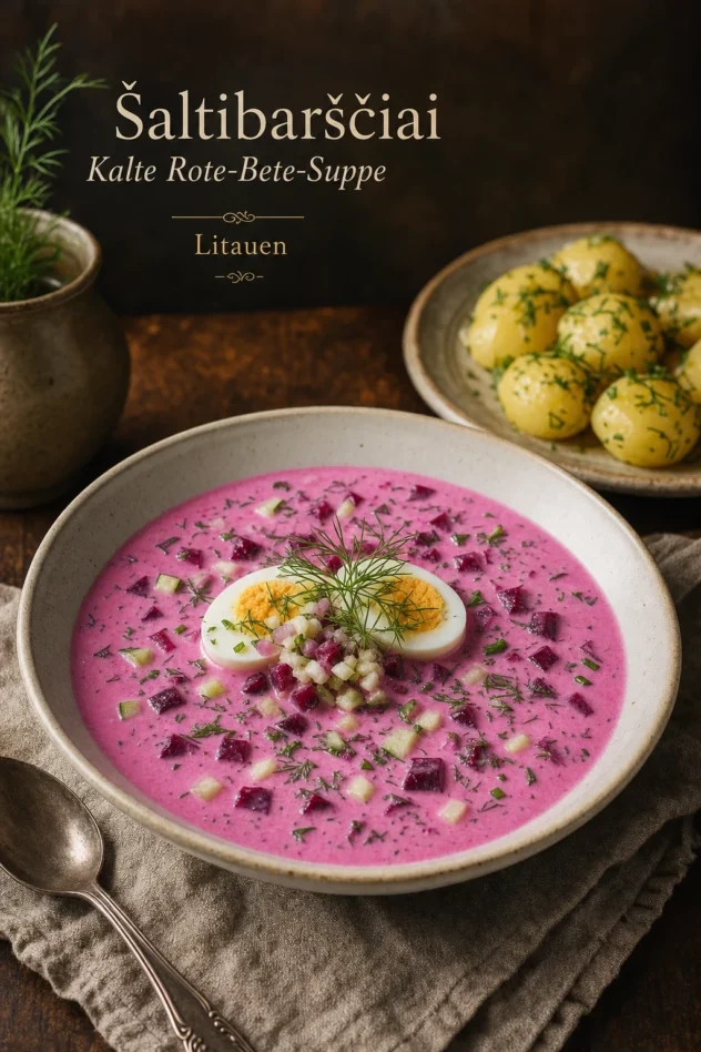 Šaltibarščiai (Kalte Rote-Bete-Suppe)