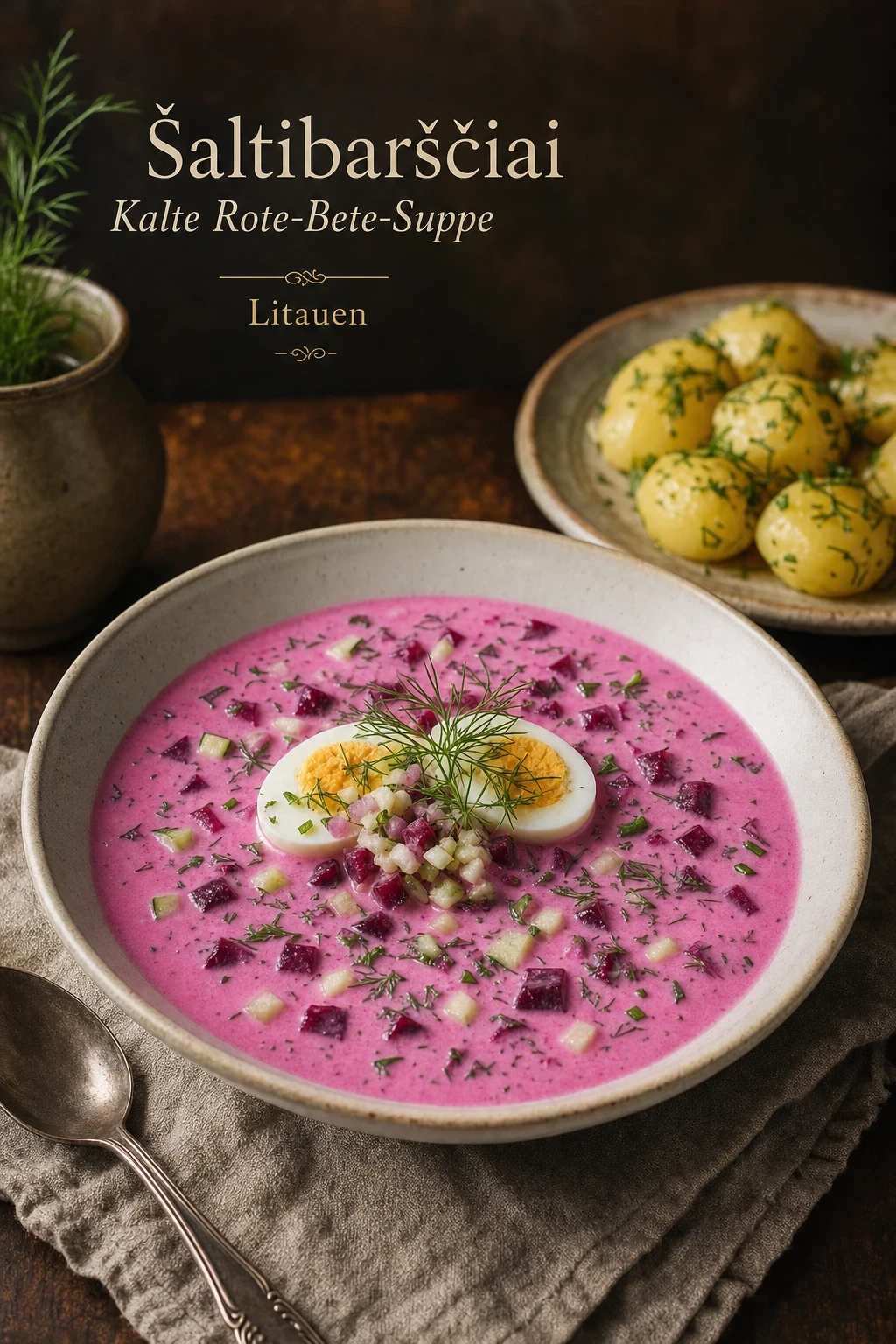 Šaltibarščiai (Kalte Rote-Bete-Suppe)