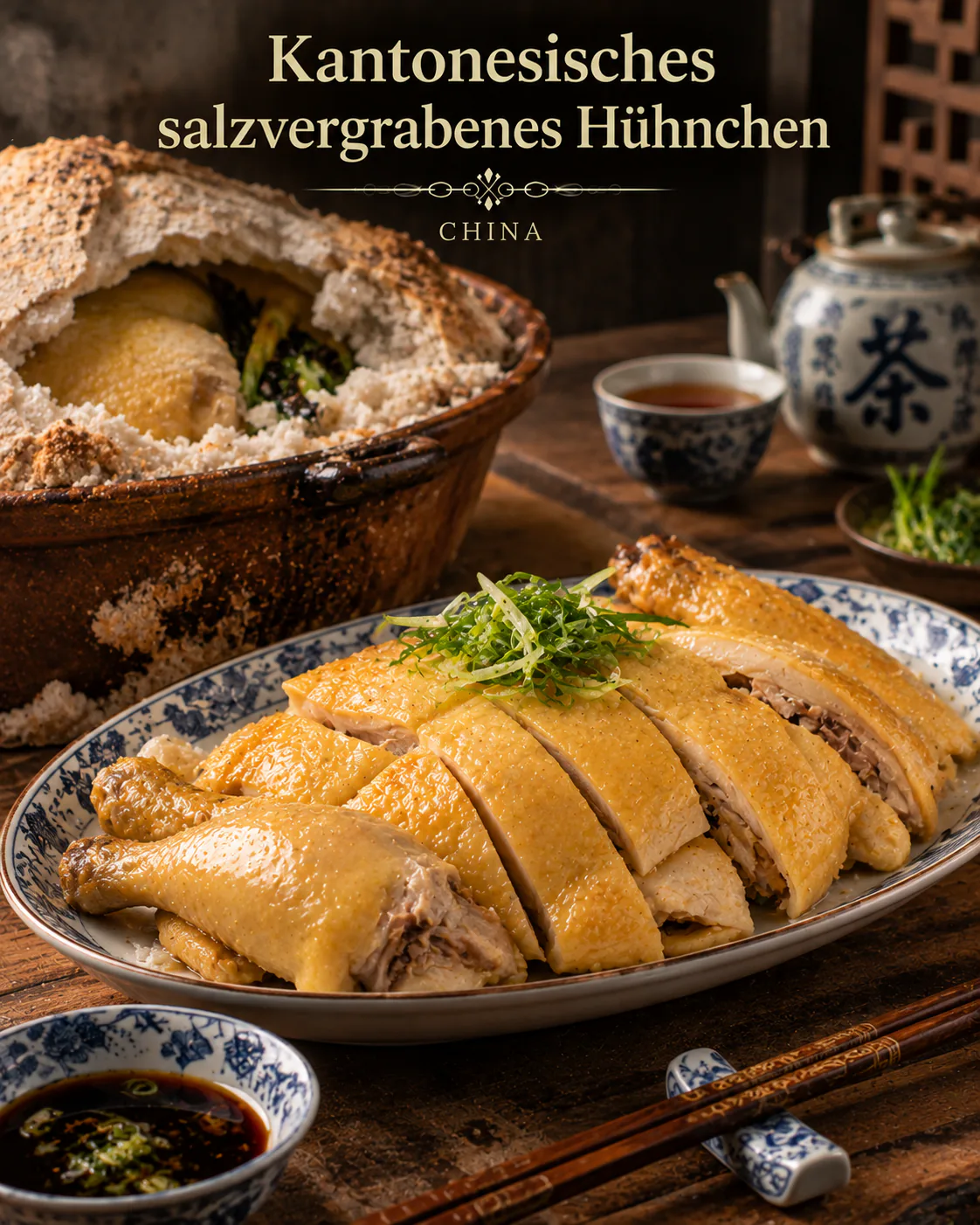 Kantonesisches salzvergrabenes Hühnchen