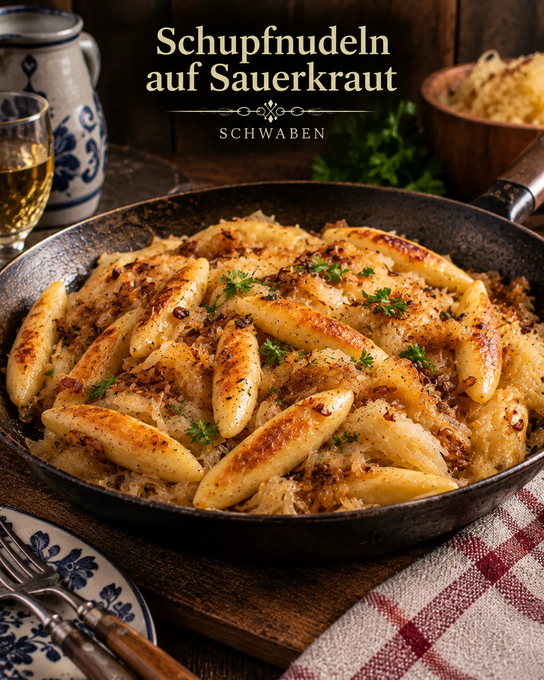 Schupfnudeln auf Sauerkraut