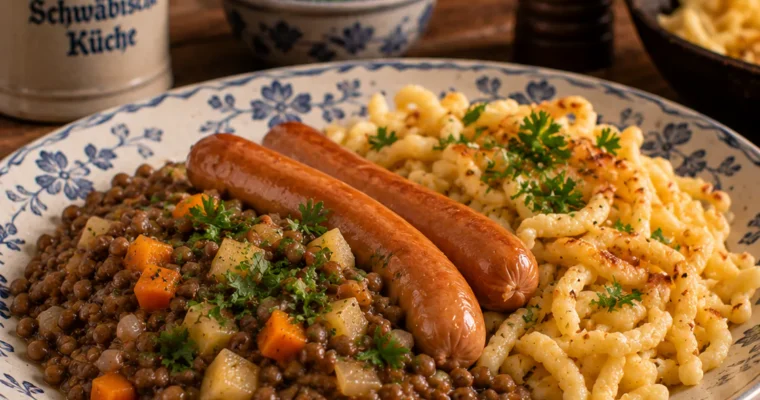 Schwäbische Linsen mit Spätzle