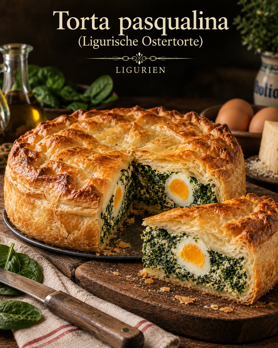 Torta pasqualina (Ligurische Ostertorte)
