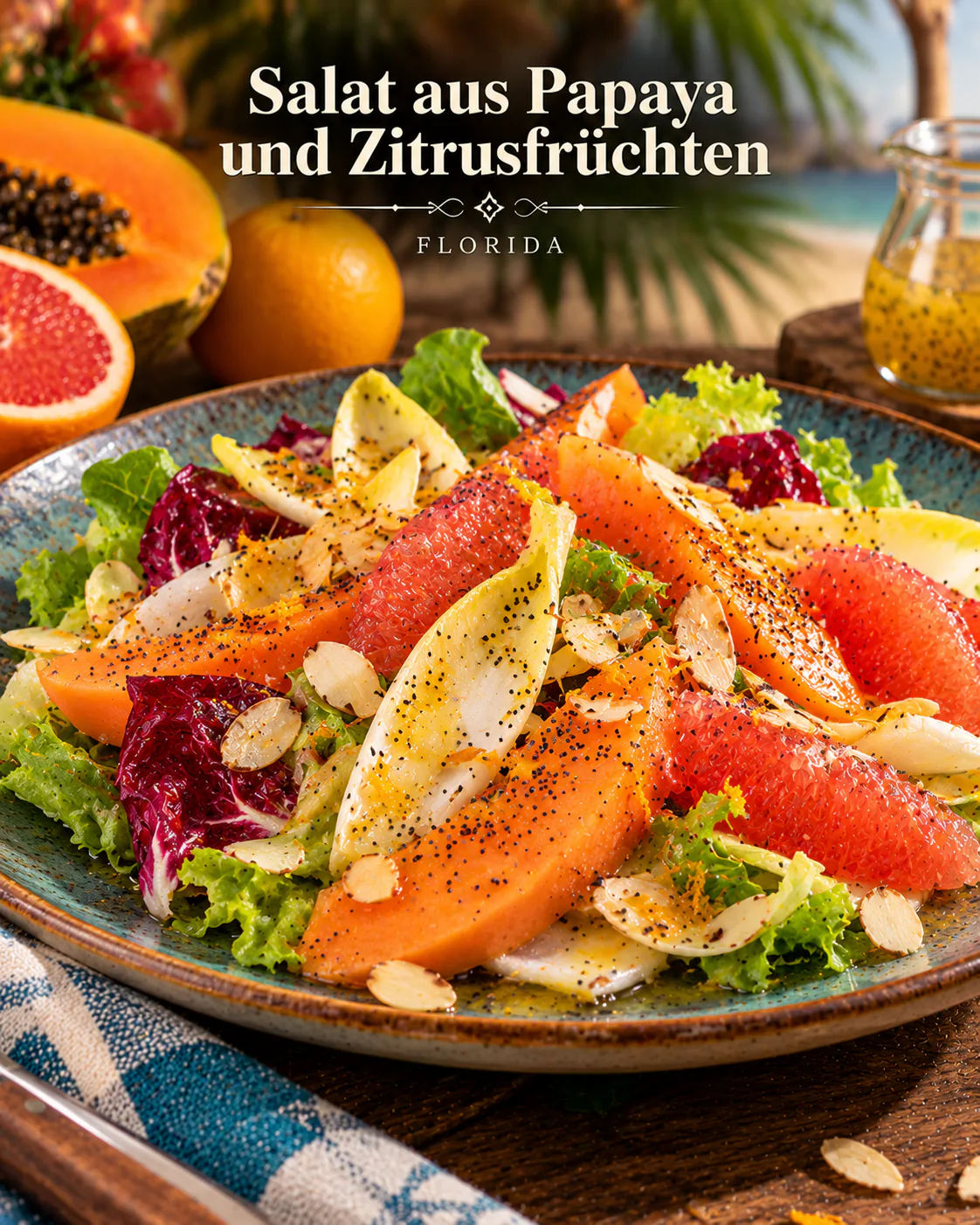 Salat aus Papaya und Zitrusfrüchten
